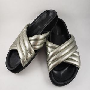ÉTOILE ISABEL MARANT HOLDEN METALLIC SANDALS